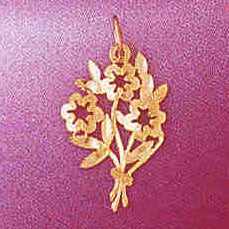 14K GOLD FLOWER CHARM #6714