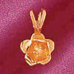 14K GOLD FLOWER CHARM - ROSE #6741