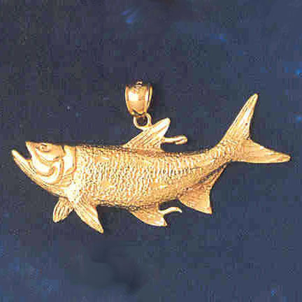 14K GOLD NAUTICAL CHARM - FISH #674