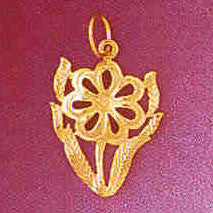 14K GOLD FLOWER CHARM #6761