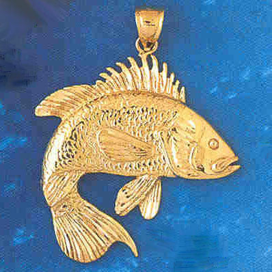 14K GOLD NAUTICAL CHARM - FISH #676