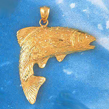 14K GOLD NAUTICAL CHARM - FISH #677