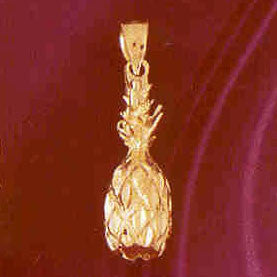 14K GOLD FRUIT CHARM - PINEAPPLE #6844