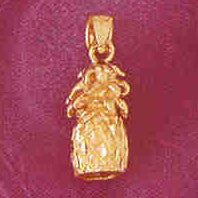 14K GOLD FRUIT CHARM - PINEAPPLE #6846