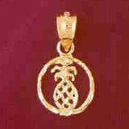 14K GOLD FRUIT CHARM - PINEAPPLE #6849
