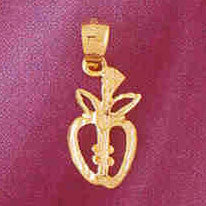 14K GOLD FRUIT CHARM - APPLE #6859