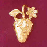 14K GOLD FRUIT CHARM - STRAWBERRY #6863