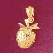 14K GOLD FRUIT CHARM - STRAWBERRY #6864