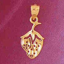 14K GOLD FRUIT CHARM - STRAWBERRY #6867