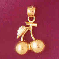 14K GOLD FRUIT CHARM - CHERRY #6870