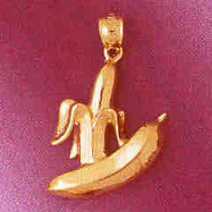 14K GOLD FOOD CHARM - BANANA #6896