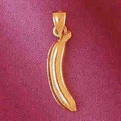 14K GOLD FOOD CHARM - BANANA #6897