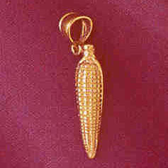 14K GOLD FOOD CHARM - CORN #6899