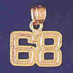 14K GOLD NUMERAL CHARM - 68 #9511