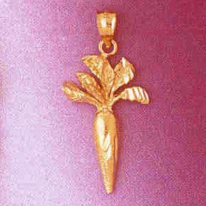 14K GOLD FOOD CHARM - CARROT #6903