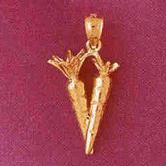 14K GOLD FOOD CHARM - CARROT #6904