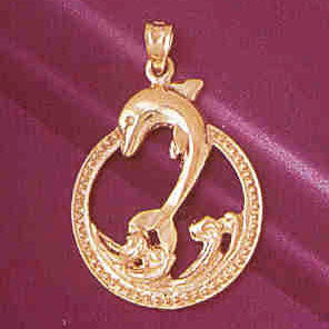 Ocean Related 14K Gold  Nautical Charm - Dolphin #6994