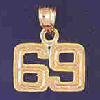 14K GOLD NUMERAL CHARM - 69 #9511
