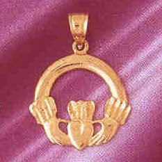 14K GOLD IRISH CLADDAH CHARM #7024