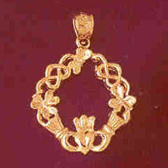 14K GOLD IRISH CLADDAH CHARM #7026