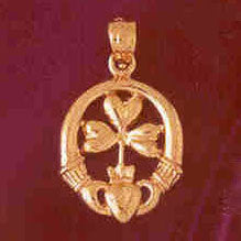 14K GOLD IRISH CLADDAH CHARM #7027