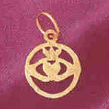 14K GOLD IRISH CLADDAH CHARM #7030