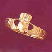 14K GOLD IRISH CLADDAH RING #7045