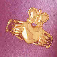 14K GOLD IRISH CLADDAH RING #7049