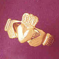 14K GOLD IRISH CLADDAH RING #7050