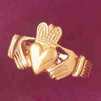 14K GOLD IRISH CLADDAH RING #7051