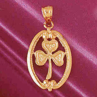 14K GOLD IRISH SHAMROCK CLADDAH CHARM #7067