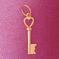 14K GOLD CHARM - KEY #7108