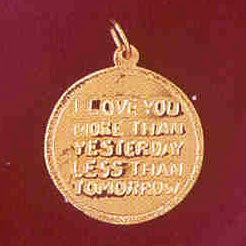14K GOLD TALKING CHARM - I LOVE YOU MORE THAN YESTERDAY #7147
