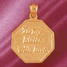 14K GOLD TALKING CHARM - TO MY SISTER WITH LOVE #7153