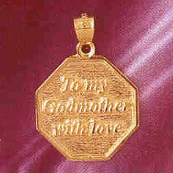 14K GOLD TALKING CHARM - TO MY GODMOTHER WITH LOVE #7157
