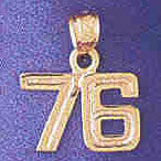 14K GOLD NUMERAL CHARM - 76 #9511