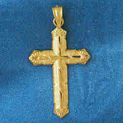 14K GOLD RELIGIOUS CHARM - CROSS #7723