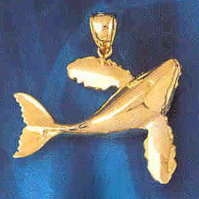 14K GOLD NAUTICAL CHARM - WHALE #799