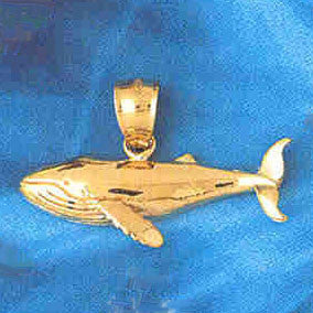 14K GOLD NAUTICAL CHARM - WHALE #804