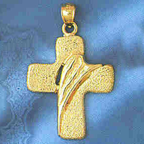 14K GOLD RELIGIOUS CHARM - CROSS #8086