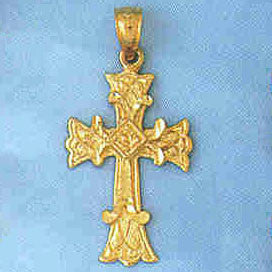 14K GOLD RELIGIOUS CHARM - SMALL CROSS #8151