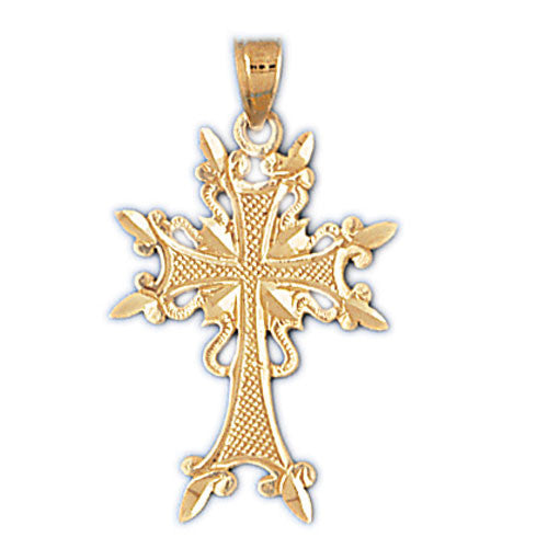 14K GOLD RELIGIOUS CHARM - SMALL CROSS #8158