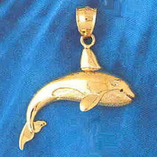 14K GOLD NAUTICAL CHARM - WHALE #817