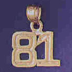 14K GOLD NUMERAL CHARM - 81 #9511