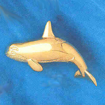 14K GOLD NAUTICAL CHARM - WHALE #820