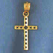 14K GOLD RELIGIOUS CHARM - SMALL CROSS #8285