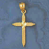 14K GOLD RELIGIOUS CHARM - SMALL CROSS #8287
