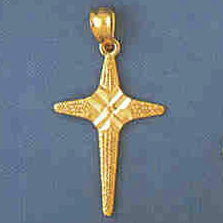14K GOLD RELIGIOUS CHARM - SMALL CROSS #8296