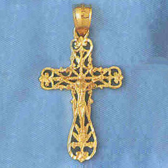 14K GOLD RELIGIOUS CHARM - CRUCIFIX #8412
