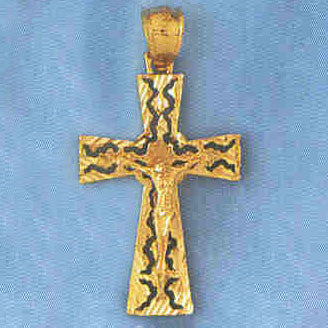14K GOLD RELIGIOUS CHARM - CRUCIFIX #8414